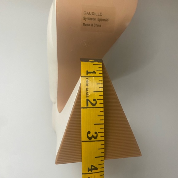 Lemon Drop White Platform Block Heel Mules - Picture 7 of 12